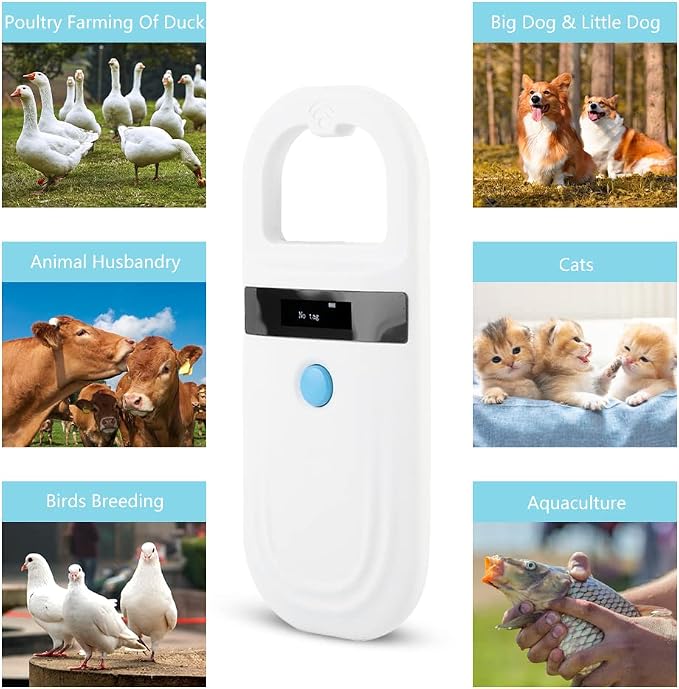 Watris Veiyi Dog Microchip Reader, Pet Microchip Scanner for Animal | with OLED Display Screen, Pet Chip ID Scanner Supports FDX-B (ISO11784/11785) and EMID Microchips