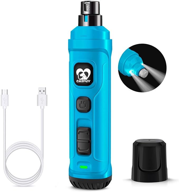 Casfuy New Version 2-Speed Dog Nail Grinder - Bright Blue