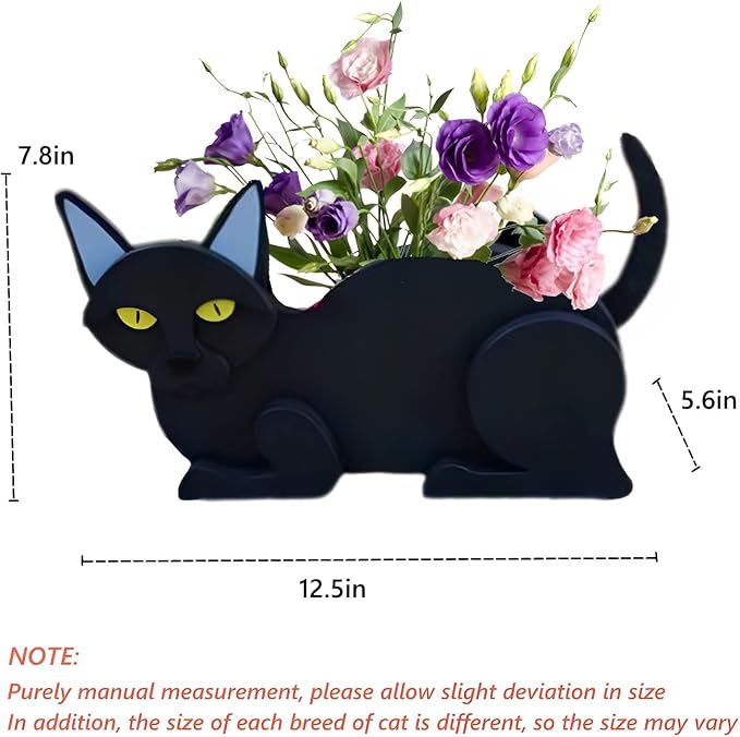 Black Cat Planter Pots, Animal Shaped Flower Pot