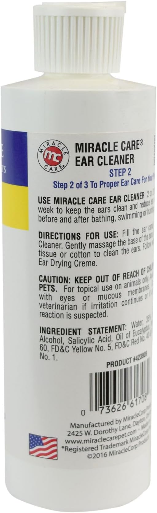 Miracle Care Ear Cleaner for Dogs and Cats, 8 oz