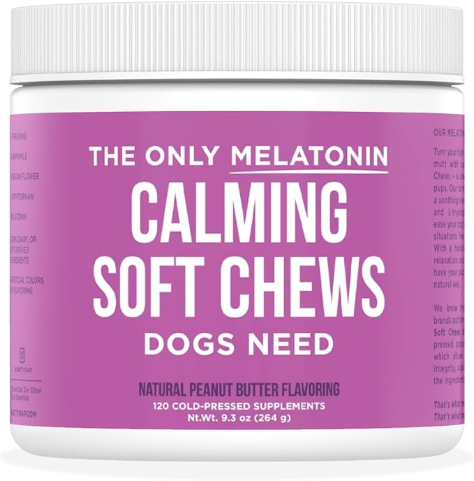 Natural Rapport Dog Calming Chews, Melatonin, Valerian, 120-Pack, 120ct