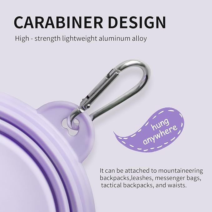 Collapsible Dog Bowls, 2 Pack, Macaron Blue & Violet