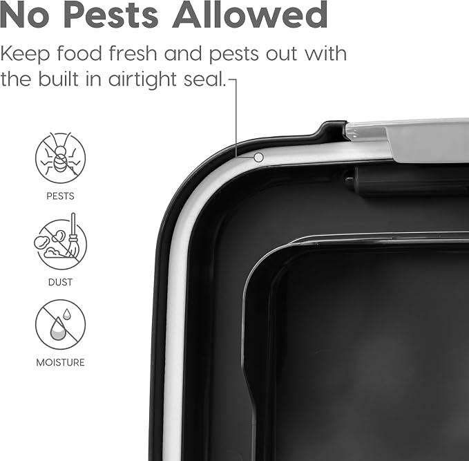 IRIS USA Dog Food Storage Container, Up to 38 lbs, Black