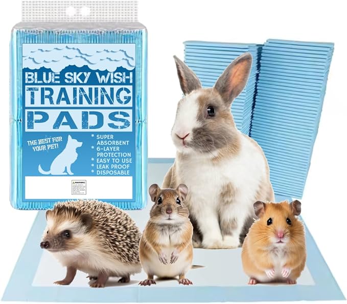 Pet Training Pads, 100 Count Size Small 13" x 18", Absorbent Disposable Pee Pads for Small Pets, Puppies, Kittens, Gerbils, Hamsters, Rabbits, Hedgehogs, Birds. (Small 13 x 18 inch Pads)