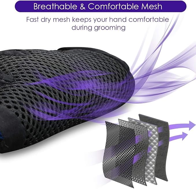 DELOMO Pet Hair Remover Glove, 1-Pack, Purple