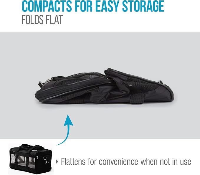 Sherpa Original Deluxe Travel Pet Carrier, Airline Approved, Black, Small
