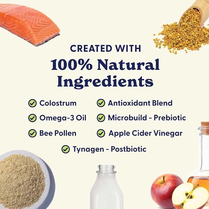 Origin Labs Allergy and Immune Support Supplement, Omega 3 Fish Oil, Bee Pollen, Colostrum, Probiotics, Prebiotics for Gut Health, Skin and Coat Health, Antioxidants, Turkey Flavor, 90 Soft Chews