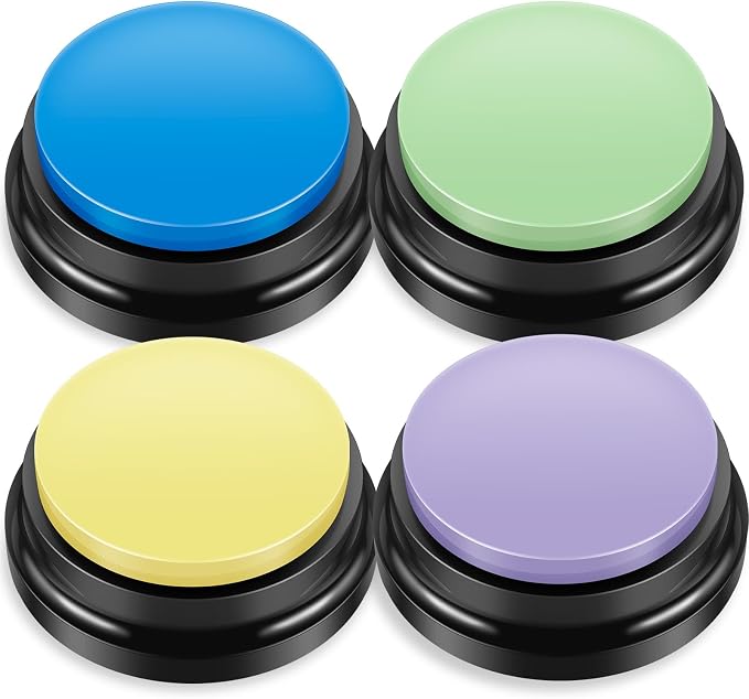 Dog Buttons for Communication, 4 Pcs, Yellow