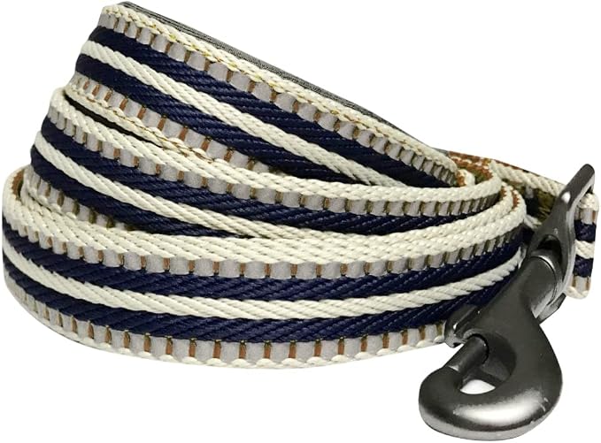 Blueberry Pet 3M Reflective Dog Leash - Soft & Comfortable Handle, Strong & Durable Nylon, Olive & Blue-Gray