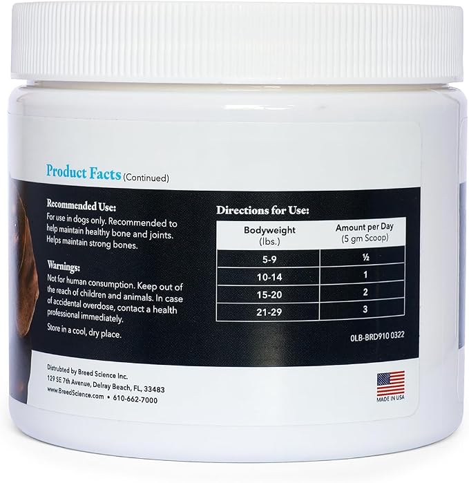 Hip and Joint Food Supplement for Dogs, Small Breeds- Glucosamine and Chondroitin Powder with Green Lipped Mussel - Pain, Inflammation Relief with Vitamins - Senior Health Supplies for Arthritis