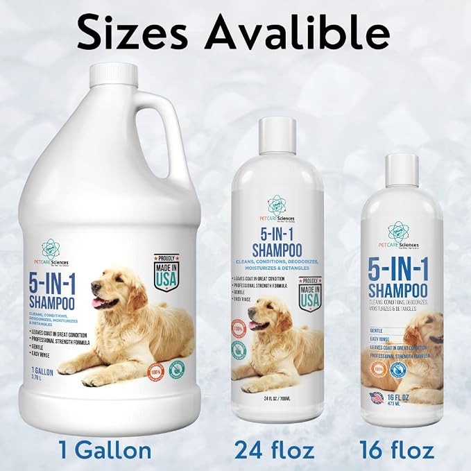 Gallon Bottle - 5 in 1 Dog Shampoo - Groomers Choice - Made in The USA