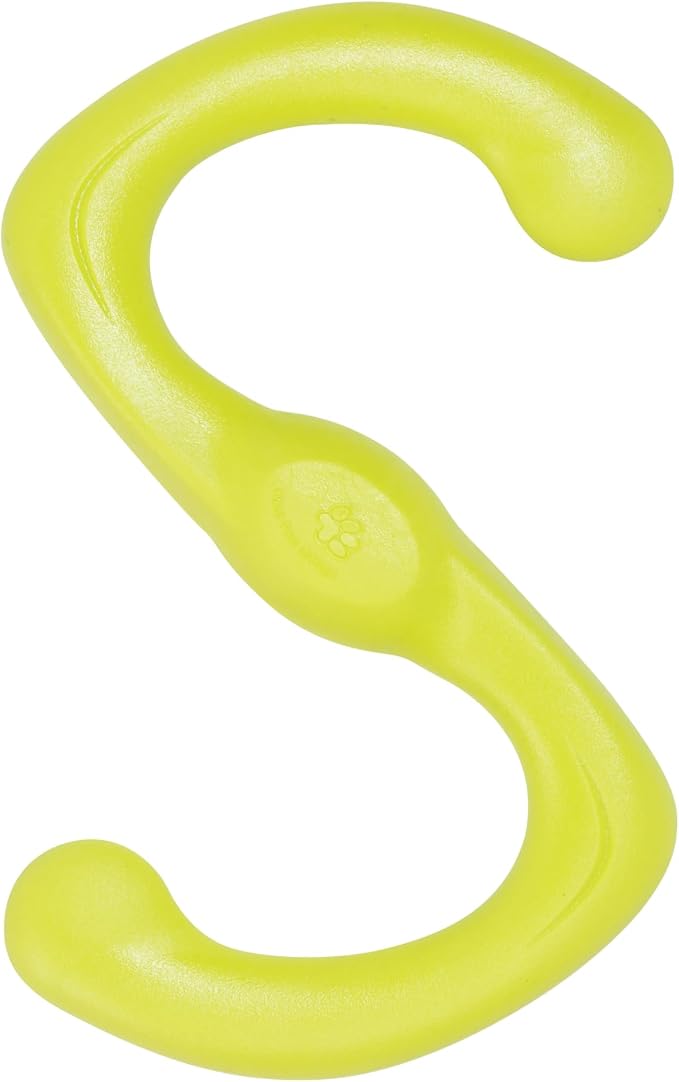 West Paw Zogoflex Bumi Dog Tug Toy – S-Shaped, Lightweight Chew Toys for Fetch, Play, Pet Exercise – Tug of War Soft Flinging Squishy Chewy Toy for Dogs – Guaranteed, Latex-Free, Small, Granny Smith