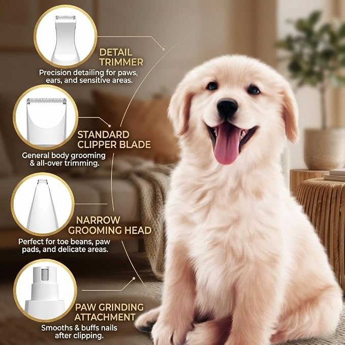 IPX7 Waterproof Dog Grooming Kit - Clippers & Nail Grinder