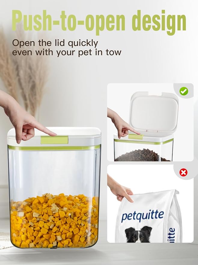 LivLab Mker 5.8lbs/98OZ/5.3qt Airtight Dog food storage container with lids, 5.8lbs, clear