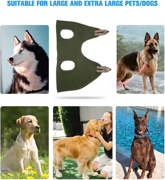 Kkiimatt 10-in-1 Dog Grooming Hammock - XXL/Under 120lb Khaki Green