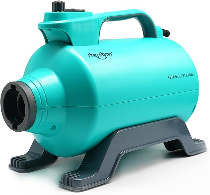 Dog Dryer High Velocity Pet Dog Grooming Force Hair Dryer/Blower 5.0HP | Super cyclone 5.0HP high velocity blower dryer for professional dog pet grooming, Green SHD-2600P