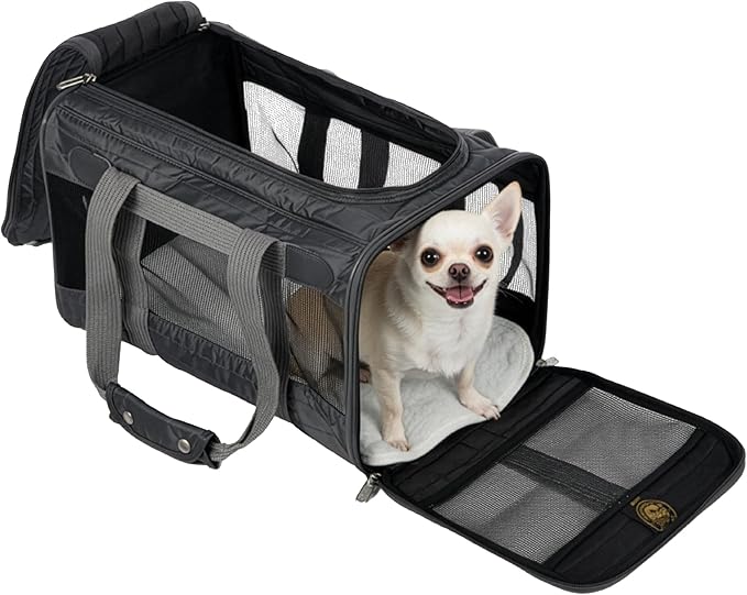 Sherpa Original Deluxe Travel Pet Carrier, Airline Approved, Charcoal Gray, Medium