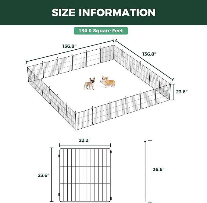 FXW MiniPaws Unleashed Dog Playpen, 24in 24 Panels