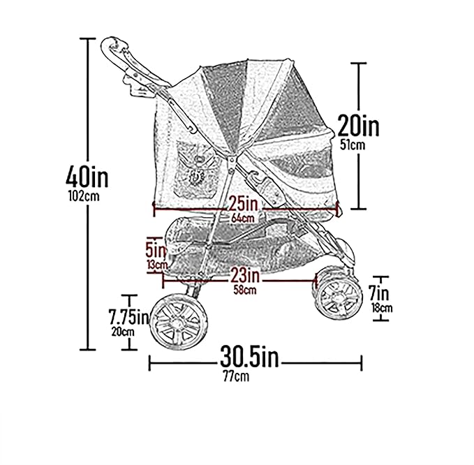 Pet Gear No-Zip Special Edition 3-Wheel Pet Stroller - Willow