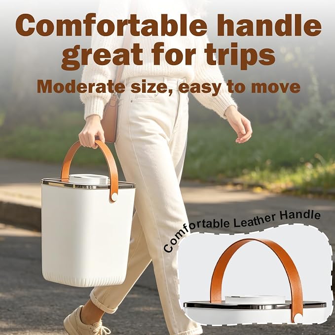 13L Smart Vacuum Pet Food Storage Container, Airtight with One-Touch Sealing, 5.5-7.5kg Large Capacity, White, with Handle and Scoop