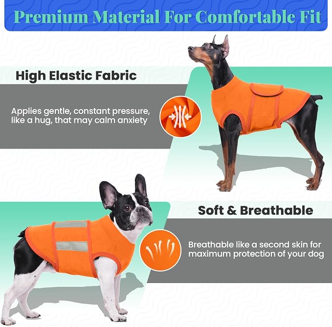 MIGOHI Dog Anxiety Relief Coat, Large, Large, Orange