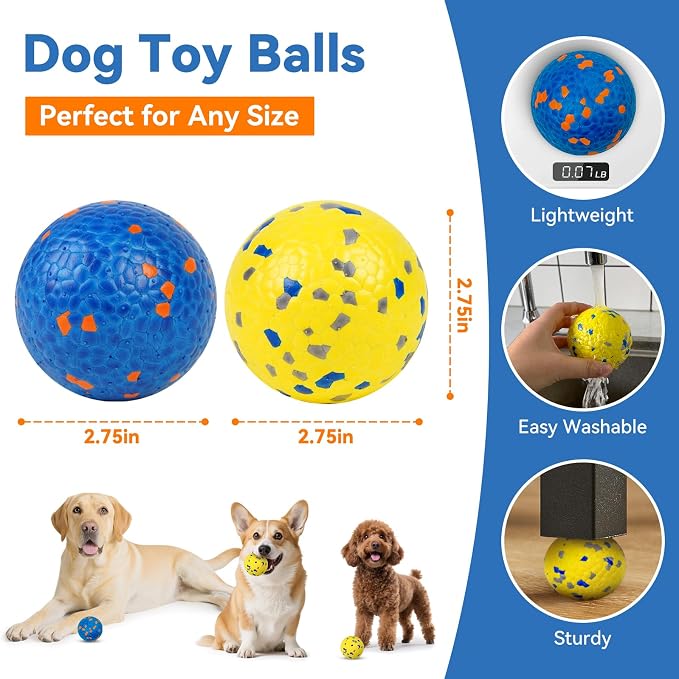 Indestructible Dog Ball Toy, Jolly Ball, Floating, 4-Pack
