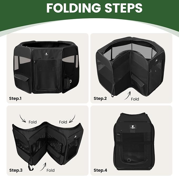 X-ZONE PET Dog Playpen - Black, Medium