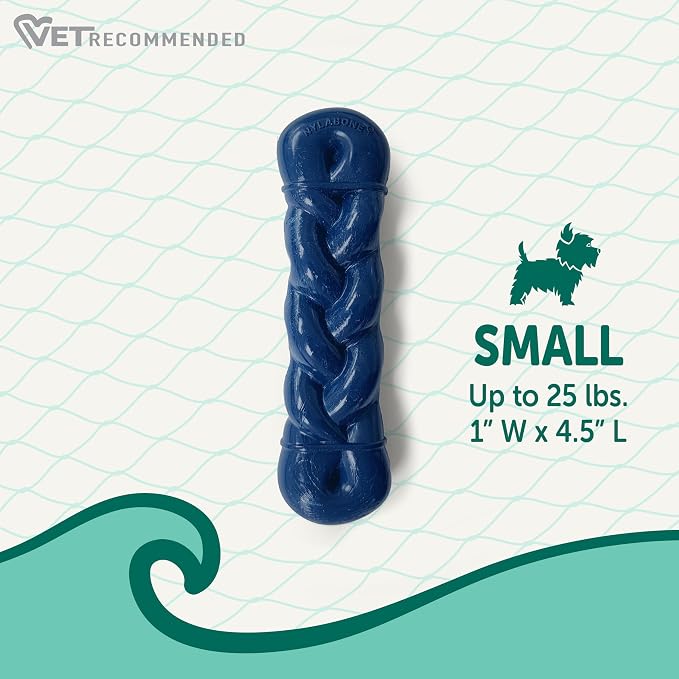 Nylabone Power Chew Love Our Oceans Infinity Braid Dog Chew Toy, Small | Bully stick flavor, durable chew toys, long lasting, flavor throughout, for dogs up to 25 lbs, teeth-cleaning textures