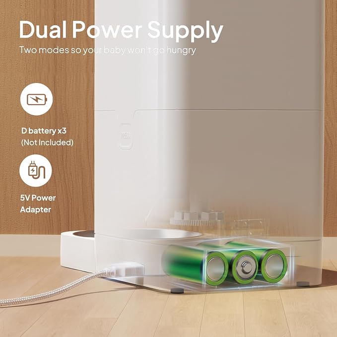 VOLUAS Automatic Cat Feeders - Timed Pet Feeder for Cats and Dogs with Dry Food Dispenser, Desiccant Bag, Programmable Portion Control, 4 Daily Meals, 10s Voice Recorder