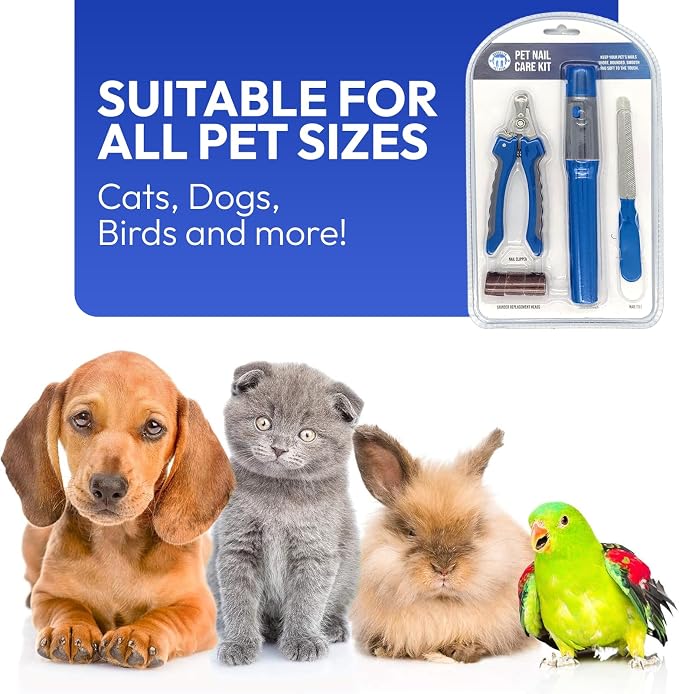 BPG 3-Piece Dog Grooming Kit - Grinder, Clippers & File