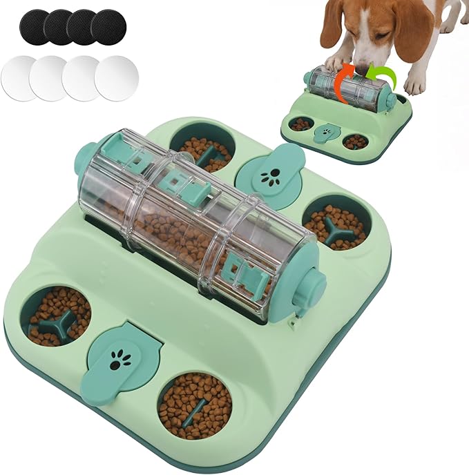 ELEGX Dog Puzzle Toy, Paw-Activated Rolling Interactive Dog Treat Puzzle Toys, Fun Slow Feeder for IQ Training & Mental Stimulating, Treat Puzzles Feeding for All Breeds, 2 Levels of Challenge
