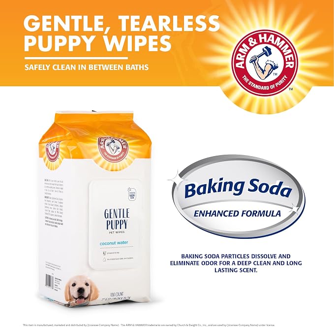 Arm & Hammer Dog Grooming Wipes with Coconut Water, 100 Count