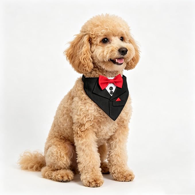 Popular Pet Party Suit Tuxedo Collar, Small, Black