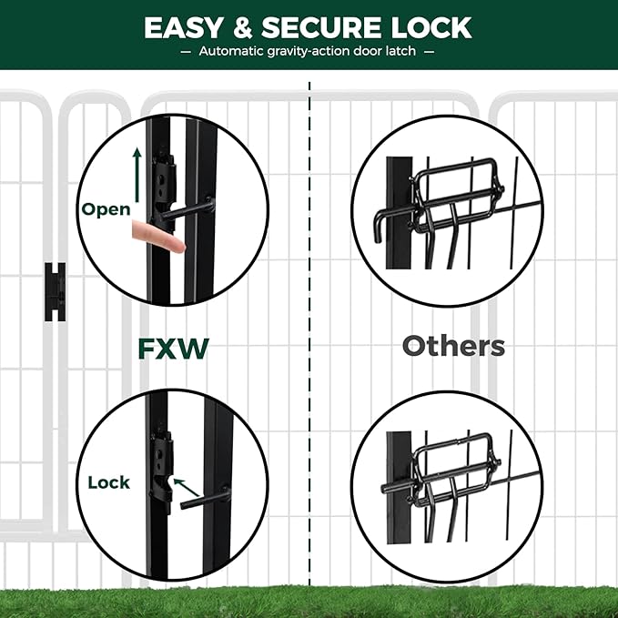 FXW Rollick Unleashed Dog Playpen, 45in, 24 Panels, Large, Black