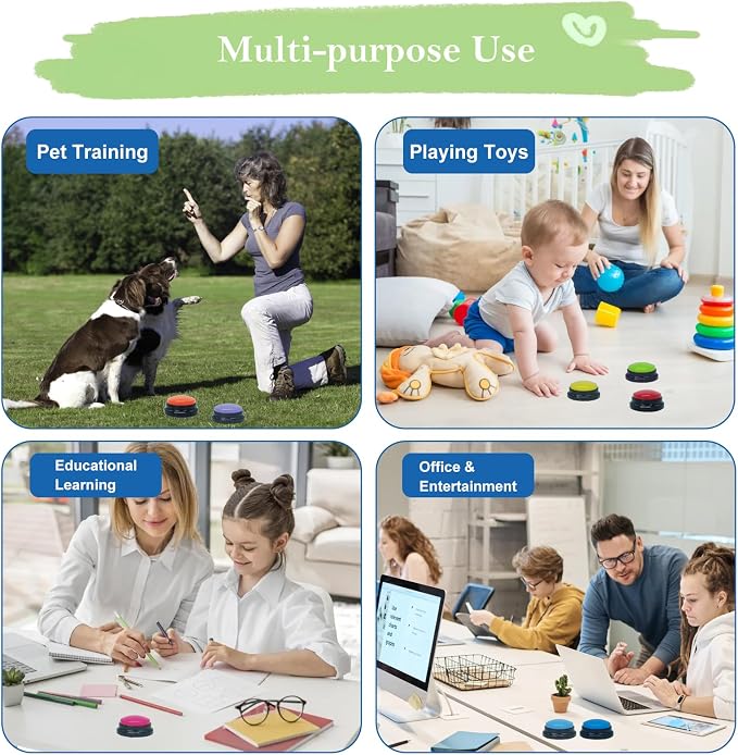 Gelabur Dog Buttons for Communication, Set of 8