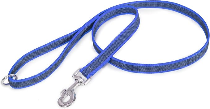 Julius-K9 Color & Gray Super-Grip Leash with Handle, and O-Ring, 0.79 in x 3.9 ft, Blue-Gray