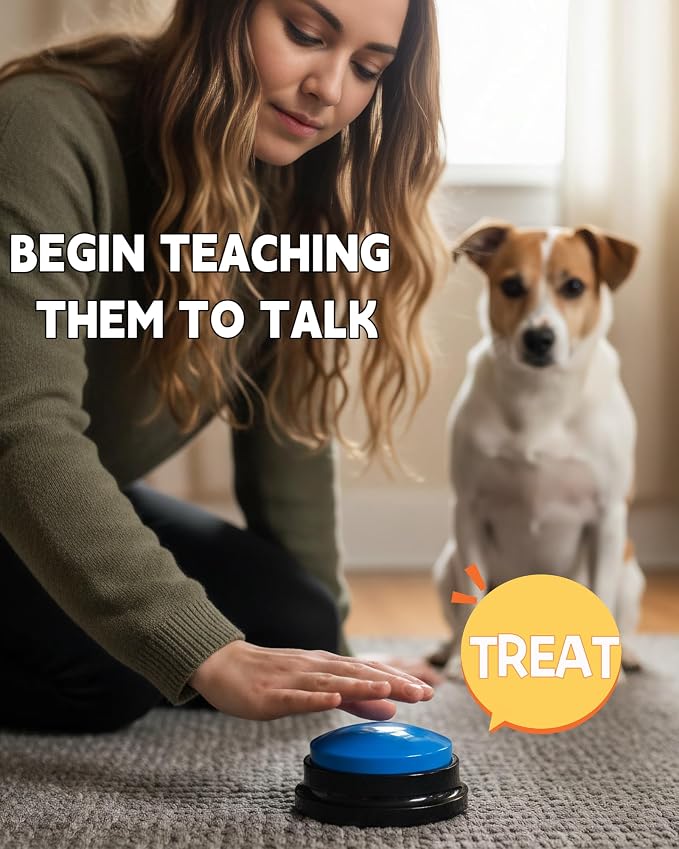 Dog Talk Buttons Voice Recording Button, Midnight Blue