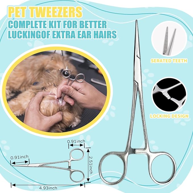 Advanced Pet Ear Powder with Professional 5" Hair Puller