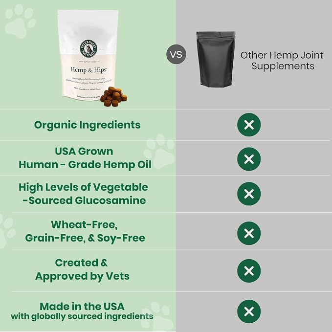 Veterinary Naturals Hemp & Hips Senior Large Breed Dog Joint Chews - 60ct