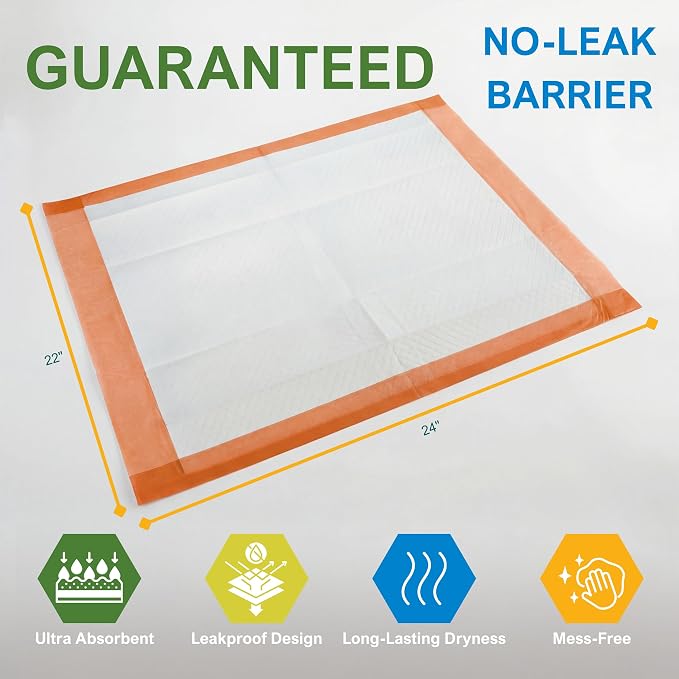 MED PRIDE Dog Training Pads with Attractant, 5 Count Travel Pack Puppy Pee Pads, 22 x 24 Inch Disposable Portable Potty Pads, Leakproof Waterproof Pet Pads for On-The-Go Use
