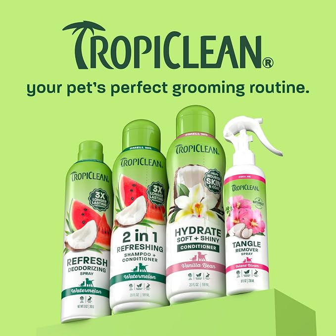 TropiClean Moisturizing Dog Conditioner, Vanilla Bean Scent, 2.5 Gallon | Professional Detangling & Moisturizing | Kiwi & Cocoa Butter Scent | Puppy Safe | Made in USA