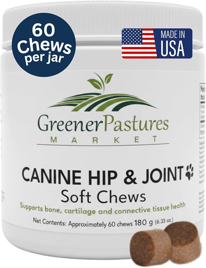 Hip & Joint Supplement Soft Chews for Dogs – Advanced Mobility & Comfort Support – Glucosamine, Chondroitin, MSM, Turmeric, Boswellia & Collagen – 60 Count