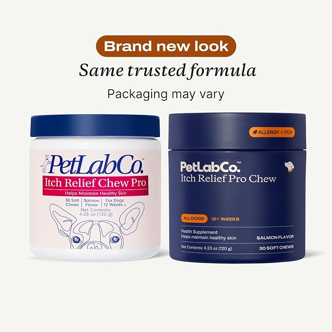PetLab Co. Itch Relief Chew Pro, 30 Soft Chews, Salmon | Quercetin, biotin and antioxidants in an omega-rich formula to support itch relief and skin hydration