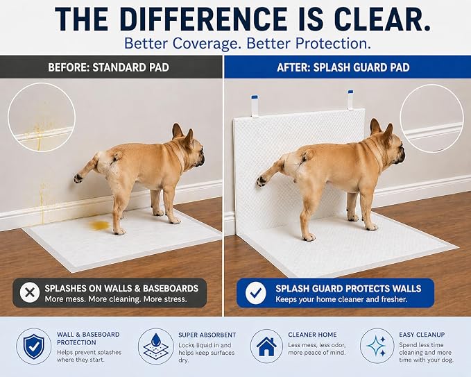 Two Tails Pet Company Disposable Pee Pads for Male Dogs – 40 Count (2 Pack, 20 Pads Each)