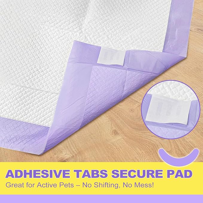 MIZOK Puppy Pads 36x36 Dog Pads Extra Large Odor Control Pee Pads for Dogs, Ultra Absorbent Up to 11 Cups 6 Layers Leak-Proof, Pink Cherry Blossom Prints& Lavender Scented(60 Counts)