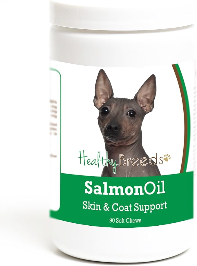 Healthy Breeds American Hairless Terrier Salmon Oil Soft Chews 90 Count, Brown