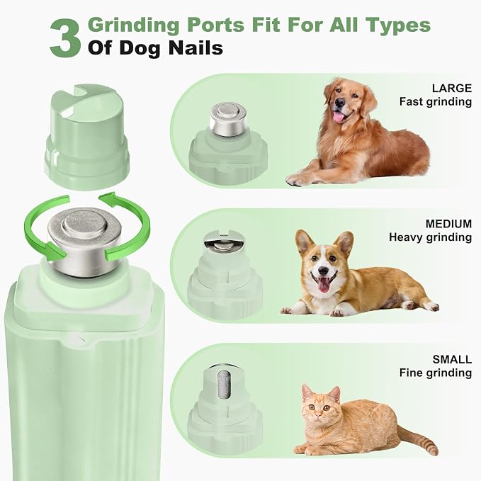 2-in-1 Dog Nail Clippers & Grinder with 2 LED Lights - Green