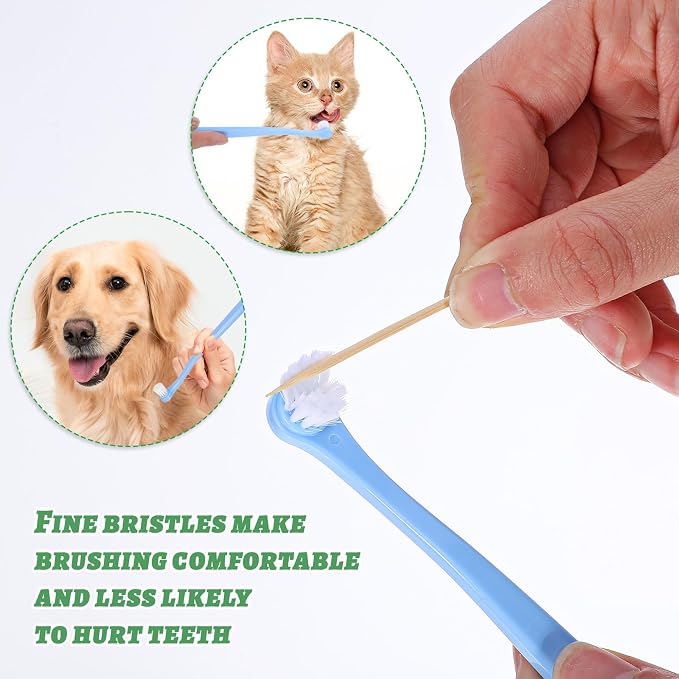 6PCS Small Dog & Cat Toothbrush, Mini Head Soft Dog Cat Tooth Brush Pet Toothbrush Puppy Tooth Brushing Kit, Mini Head Soft Brush for Dogs Tooths Cleaner Care for Small to Large Dogs Cats Portable
