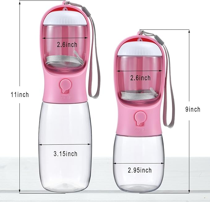 Cibaabo Dog Water Bottle with Food Container, Travel Puppy Water Bowl, Portable Pet Dispenser, Girl Dog Mom Gifts Accessories Stuff Essentials Necessities for Yorkie Chihuahua Cat Walking and Hiking