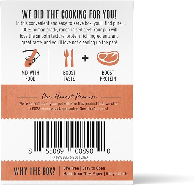 Honest Kitchen Meal Booster Beef Dog Food Topper - 5.5 oz (Pack of 12)